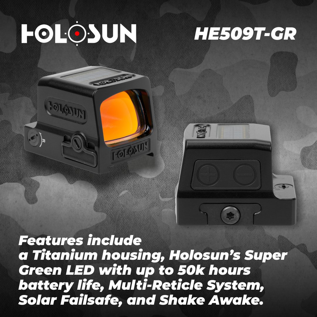 SportsandGadget's tweet photo. Holosun HE509T-GR Green Circle Dot Sight Solar Failsafe Shake Awake
To buy: https://t.co/gJxDSCkfUz
#holosun #greendot #greendotsight #greendots #greendotcorner #GreendotOptic #huntingseason #huntinglife #huntingday #huntinggear #Sportsandgadgets #Smartoutdoors #wearable4u https://t.co/wG7sQzRBaw