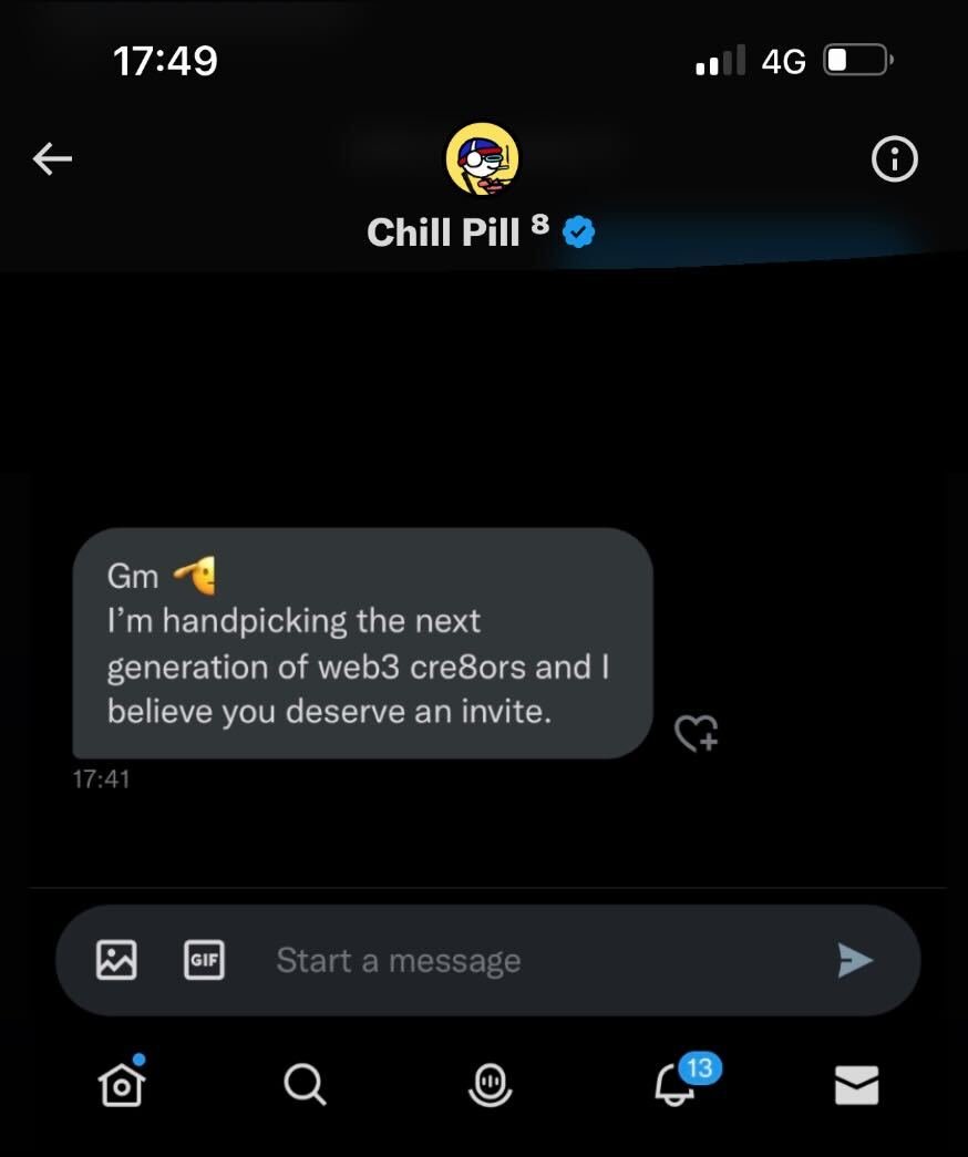 Would you like to get a DM from me?⁸