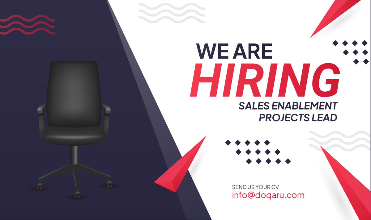 wearedoqaru's tweet photo. Doqaru is hiring!

We are looking for a Sales Enablement Projects Lead to join our team.

This role is for someone who is creative, energetic and can work under pressure.

Sounds like you? Download our recruitment pack for full details: https://t.co/CJTU181zUk

#salesenablement https://t.co/l5Yjdl7BsU