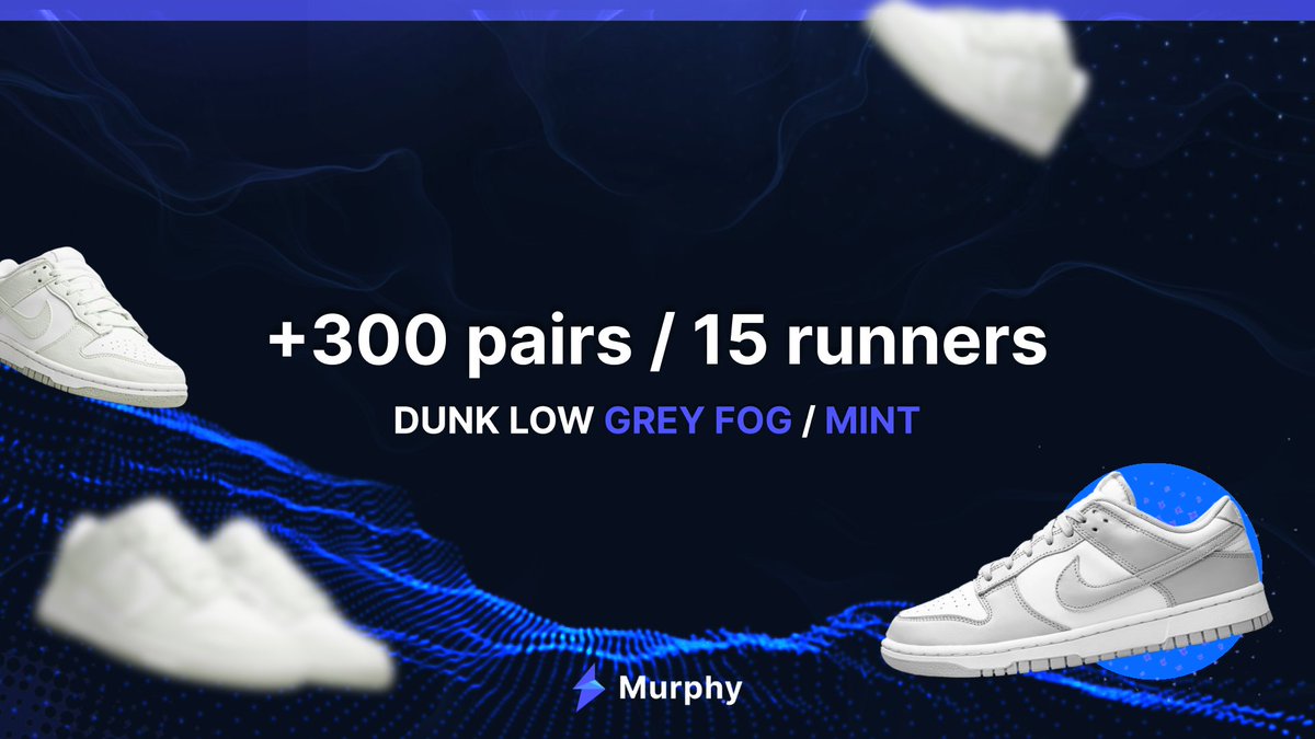 The year just started but we are already dominating Nike. With only 15 runners we managed to get more than 300+ pairs between Grey Fog and Mint! 

Are you looking to buy quality? Just pass by on our Discord and see for yourself. 🤫