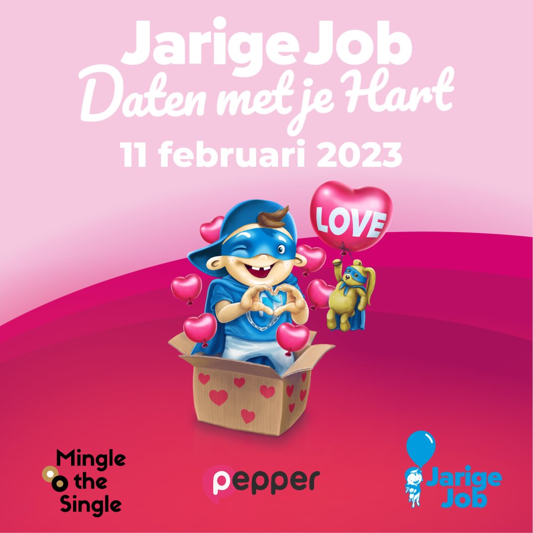 Jarige_Job's tweet photo. Vrijgezellen opgelet! Vind jij het leuk om andere singles te ontmoeten en tegelijk iets te doen voor kinderen die in armoede leven? Kom dan naar Daten met je Hart!π
Lees meer en schrijf je snel in!ππ» https://t.co/FlNqnfCF8n
#daten #valentijnsdag #stichtingjarigejob #speeddaten https://t.co/8ELVtwMcbl