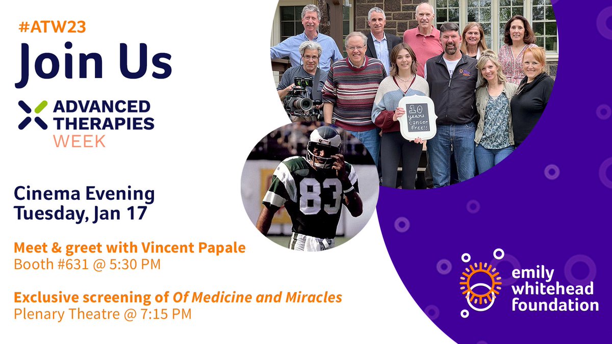 We are so excited to partner with @Phacilitate for #ATW23!

Join us as we kick things off on Tuesday, Jan 17 with the return of our silent auction, a meet & greet with legendary NFL player Vincent Papale, and a special screening of #OfMedicineandMiracles.
bit.ly/ewf-atw23