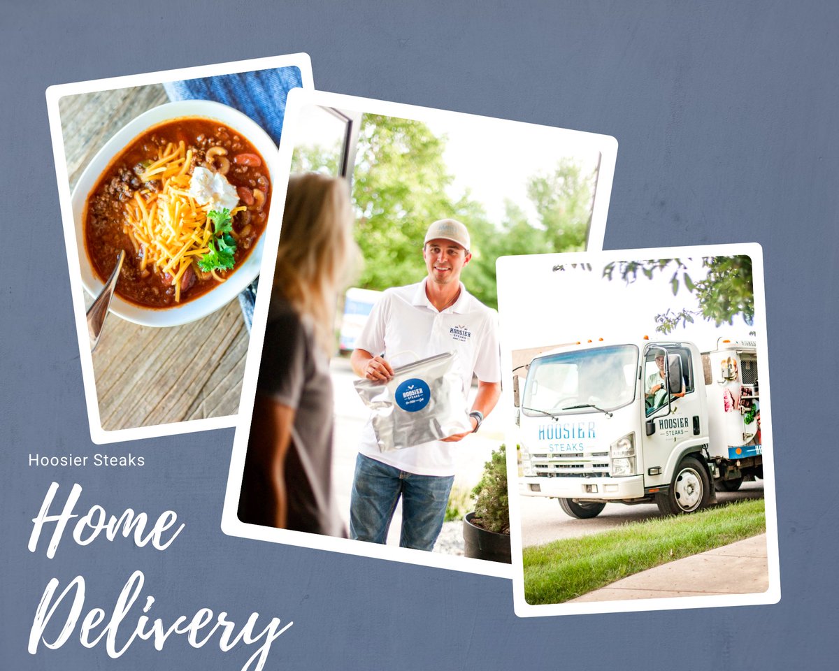 WESTFIELD &amp; CARMEL - The Hoosier Steaks Truck will be making Home Deliveries this Thursday January 12th.  🔥 Specials: $1.00 off all Chops and all Burgers! 🙌🏻 If you’d like signed up for a Home Delivery or for a menu, please text: 833-530-1023. 
hoosiersteaks.com/hoosier-steaks…