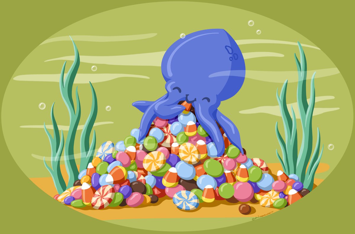 philippawarr's tweet photo. It is #portfolioday! 
I like drawing sea creatures and snacks, usually at the same time!
Some of my work is available to buy here:
https://t.co/9CLnYFTtcx https://t.co/UBigGvochV
