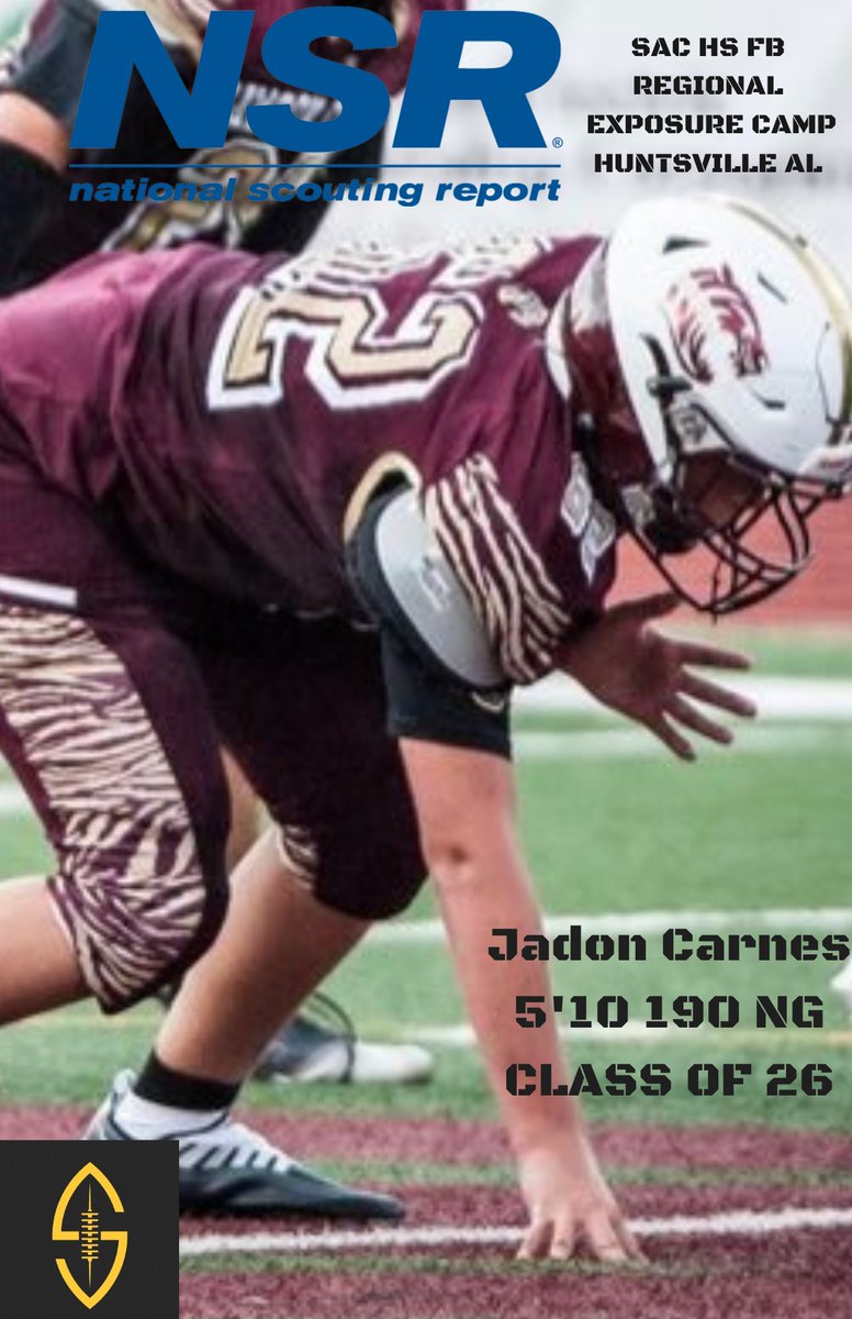 CLASS OF 26 NOSE GUARD JADON CARNES <a href="/JadonCarnes08/">Jadon</a> will be attending the SAC HS FB REGIONAL EXPOSURE CAMP POWERED BY NSR MARCH 4TH HUNTSVILLE AL @SacBIRMINGHAM <a href="/GeorgiaPrepMag/">Georgia Prep Journal</a> <a href="/RecruitGeorgia/">Recruit Georgia</a>