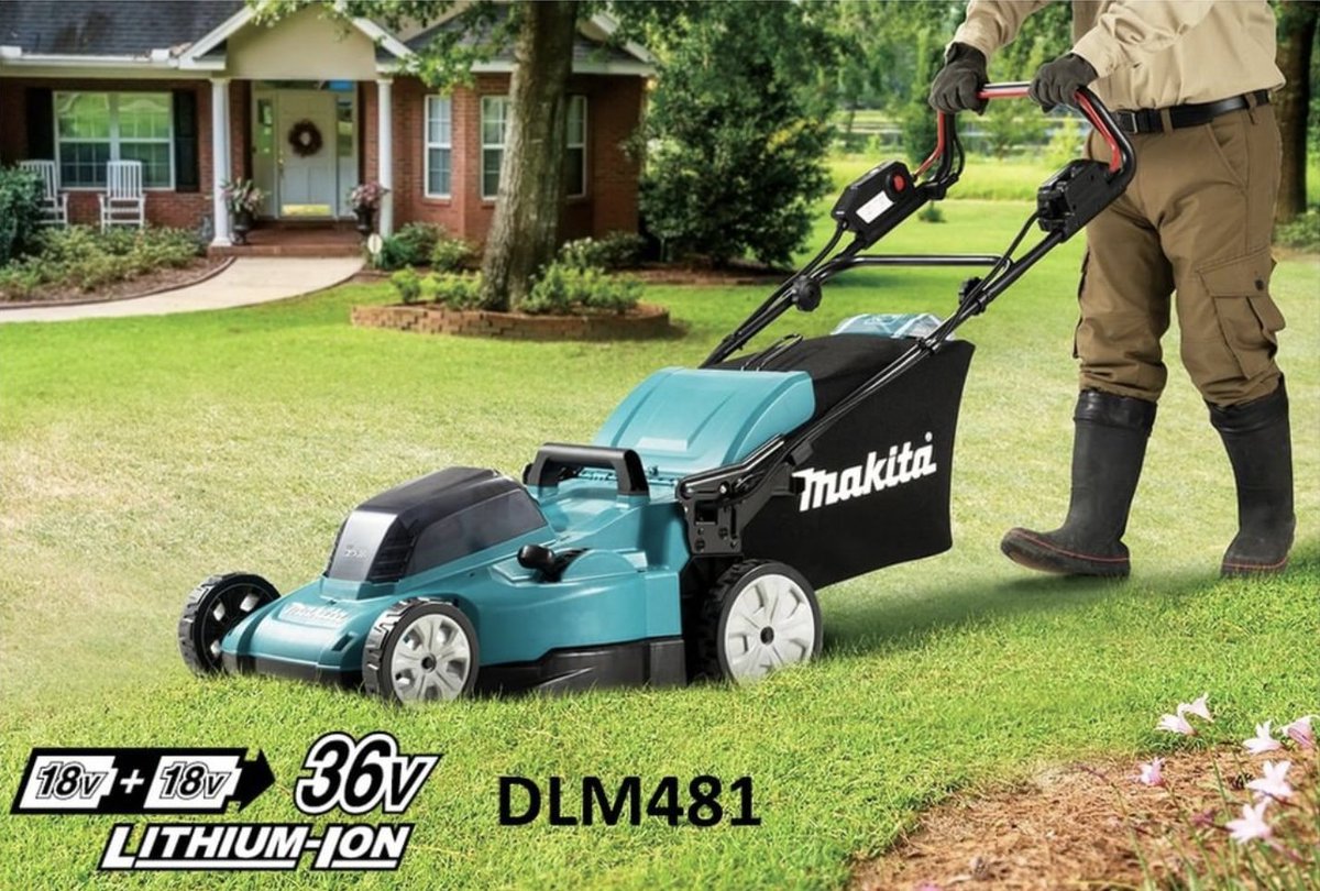 BRICOP1's tweet image. Jusqu'à 600 m² de tonte en mode auto-tractée, la tondeuse DLM481 36 v =&amp;gt; 2 x 18 V propose un réglage de coupe sur 10 positions.

Nuisance sonore très faible et aucun gaz d'échappement, elle est idéale dans des lieux écologiquement sensibles.

#Tondeuse #DLM481 #LXT