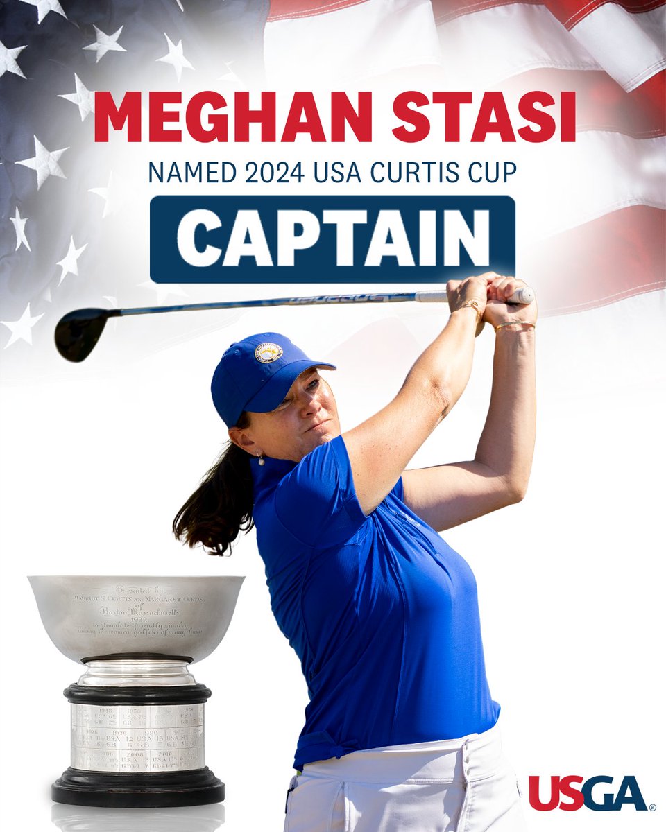 Lead the way, @MegsStasi! 🇺🇸 Four-time #USWomensMidAm champion, 2008 USA #CurtisCup team member, and now 2024 USA #CurtisCup captain!