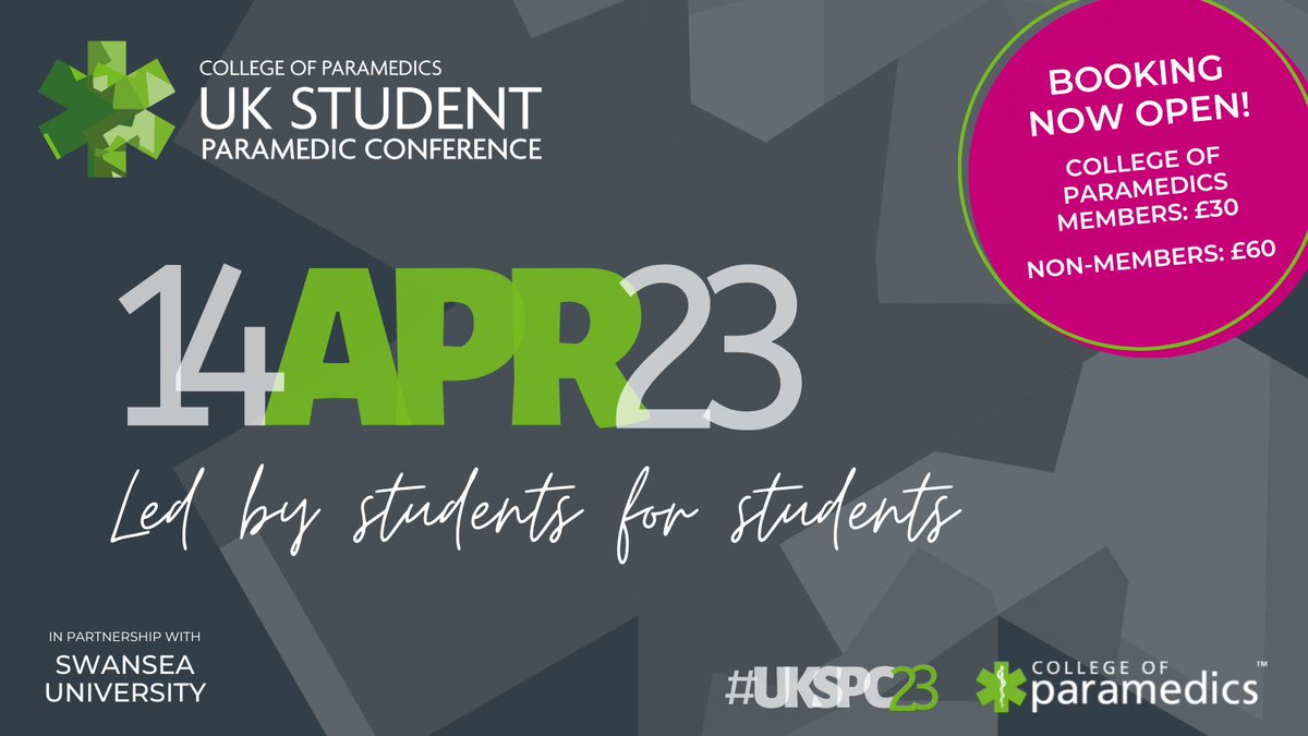 We’re pleased to announce the much-anticipated return of UKSPC! #UKSPC23 offers a fantastic opportunity to hear from renowned experts on a range of topics plus equipment demonstrations, networking opportunities & hints & tips. Book now: bit.ly/3GQyS1X #StudentParamedic