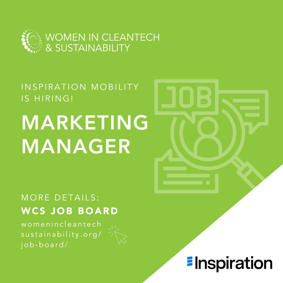 WomenCleantech's tweet photo. 🚨 JOB OPENING! @InspirationEV is looking to hire a Marketing Manager! Learn more here: https://t.co/aioxcmiFXe
#womenincleantech #sustainability #womeninsustainability #newjobs #career #careeropportunity https://t.co/MV6MXDPTba