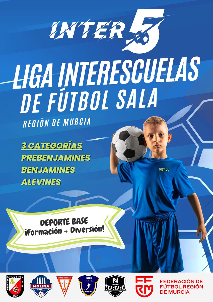 Info_naraba's tweet photo. Nace la Liga Interescuelas ɪɴᴛᴇʀ5 en la Región de Murcia. Está dirigida exclusivamente a los/as jugadores de las Escuelas de Fútbol Sala y se jugará en formato de concentraciones.
https://t.co/1s0fw2BDBk
#naraba #futsal #escueladefutbolsala #ffrm https://t.co/xqVdHlo7H5