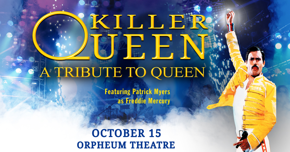 🚨JUST ANNOUNCED🚨
Killer Queen - A Tribute to Queen featuring Patrick Myers as Freddie Mercury will take stage with its thrilling, adventurous, &amp; electrifying performance to Sioux City, IA at the Orpheum Theatre on October 15 at 7:00 p.m. 
Tickets on sale Friday, Jan 13 at 10am