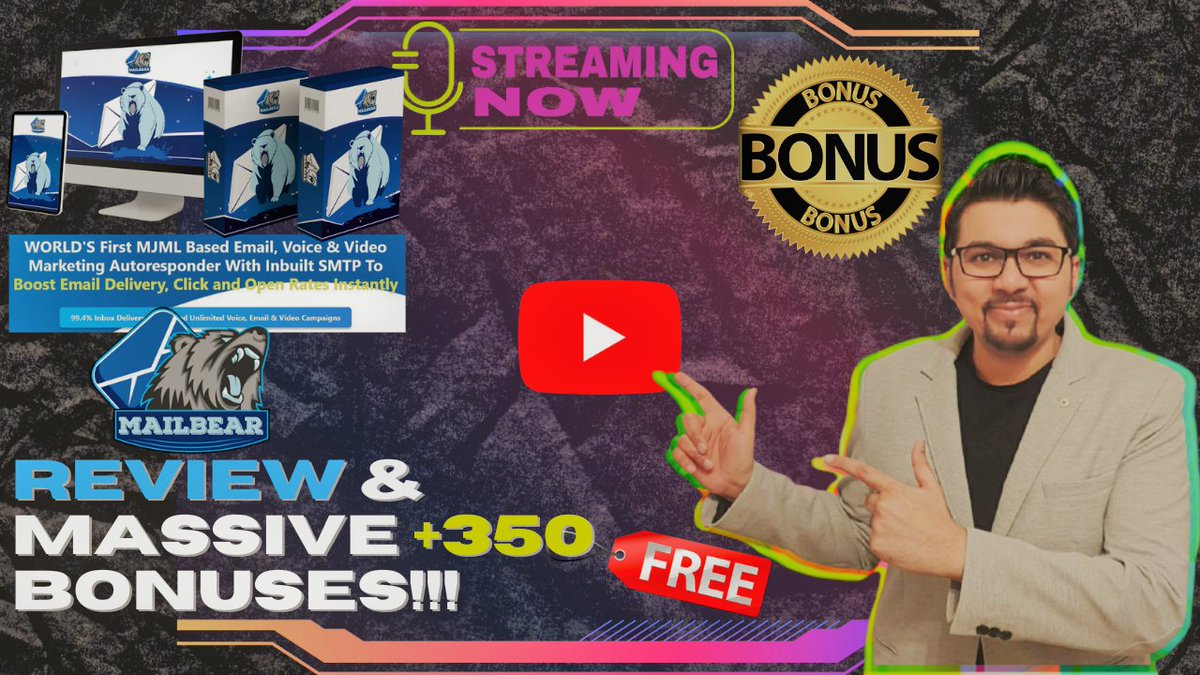 KaleemMarketing's tweet photo. MailBear Review⚡📲Email, Voice & Video Marketing Autoresponder With Inbuilt SMTP💻⚡FREE +350 Bonuses💸
https://t.co/FwLPQ38lo6 via @YouTube
#makemoneyonline #makemoneyfromhome #AffiliateMarketing #passiveincome #WarriorPlus #EmailMarketing #DigitalMarketing #MailBear https://t.co/OIu237eQFm