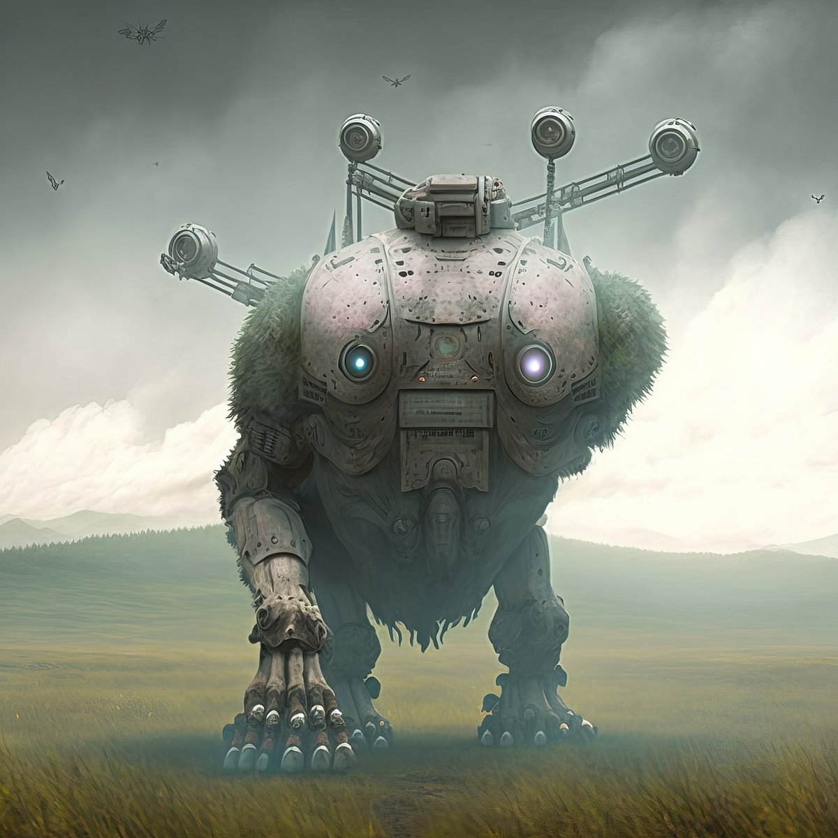 'Imagine a giant, sentient robot that can change into any animal form it desires, roaming the earth and protecting the planet from danger.'

#robot #sentientrobot #animalform #protection #earth #aiart #artificialintelligence #digitalart #art #ai #midjourney #stablediffusion
