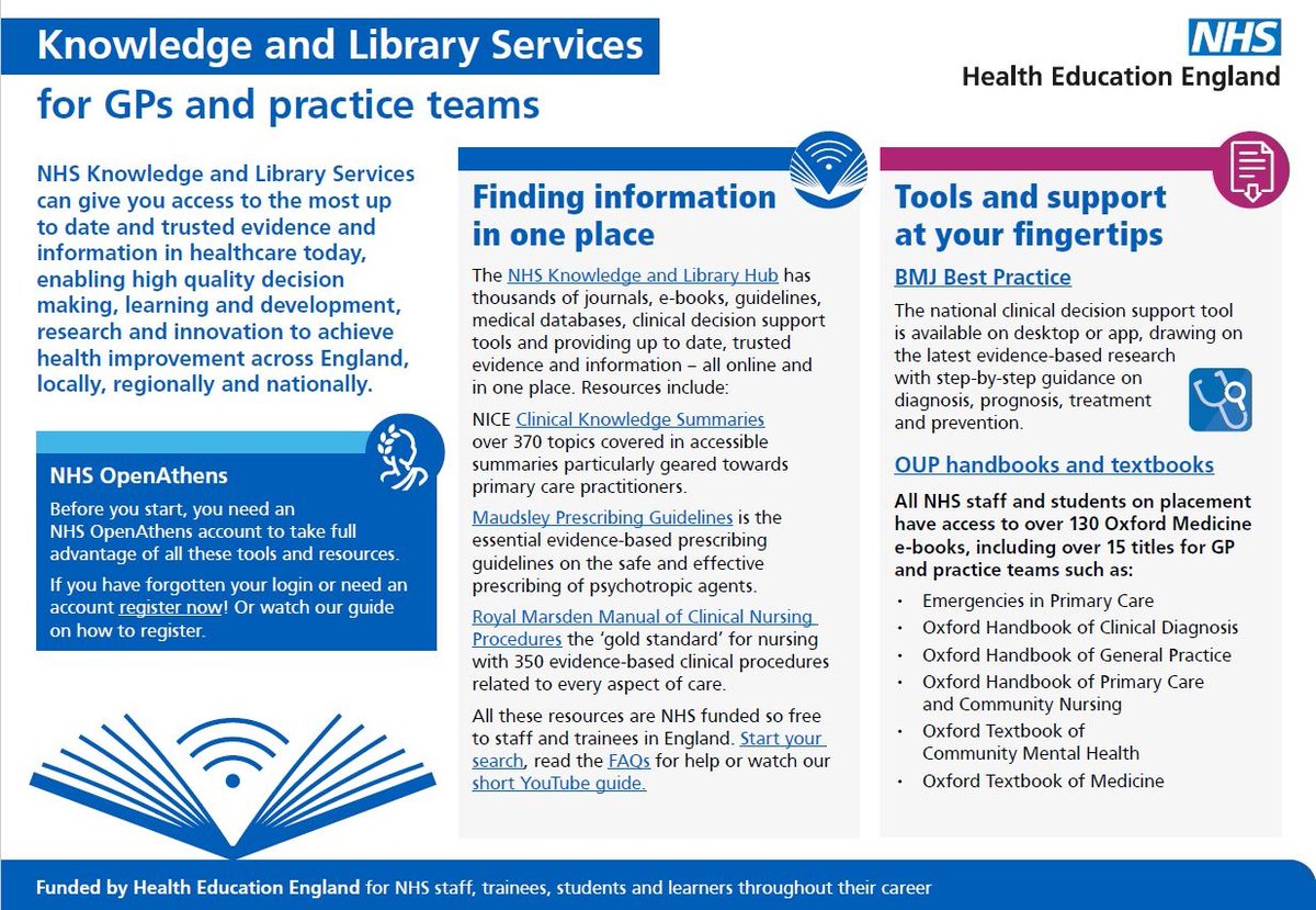 NELPCKS's tweet photo. Did you know that a wide range of #EvidenceBased resources are available to support #TeamGP and #PracticeStaff in their work? #PrimaryCare
If you haven't explored this digital flyer yet, give it a go!
#PracticeManagers #SocialPrescribers #GPNs #PhysicianAssociates #Pharmacists https://t.co/Ktf702M7Ds