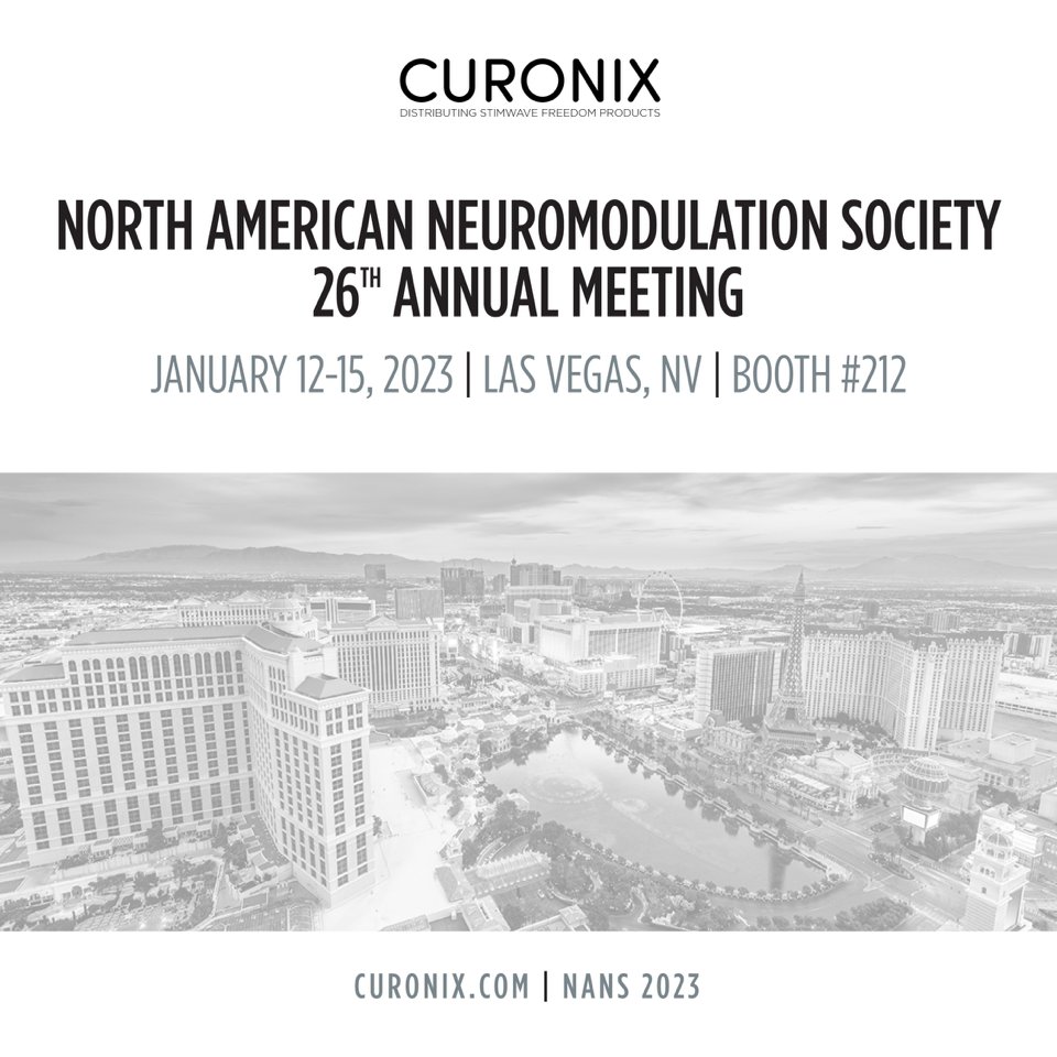 Join us in Las Vegas from January 12-15 at the 26th Annual North American Neuromodulation Society (NANS) Meeting! We look forward to a great weekend with friends and colleagues! #NANS23 #Curonix #Stimwave #Innovation #PNS #SCS #Neuromodulation