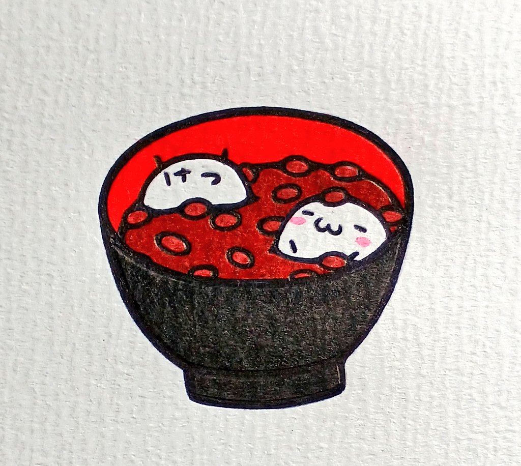「まんじゅうちゃんはもっちりとしたお汁粉さんのようです。#まんじゅうえにっき 」|食中毒のイラスト