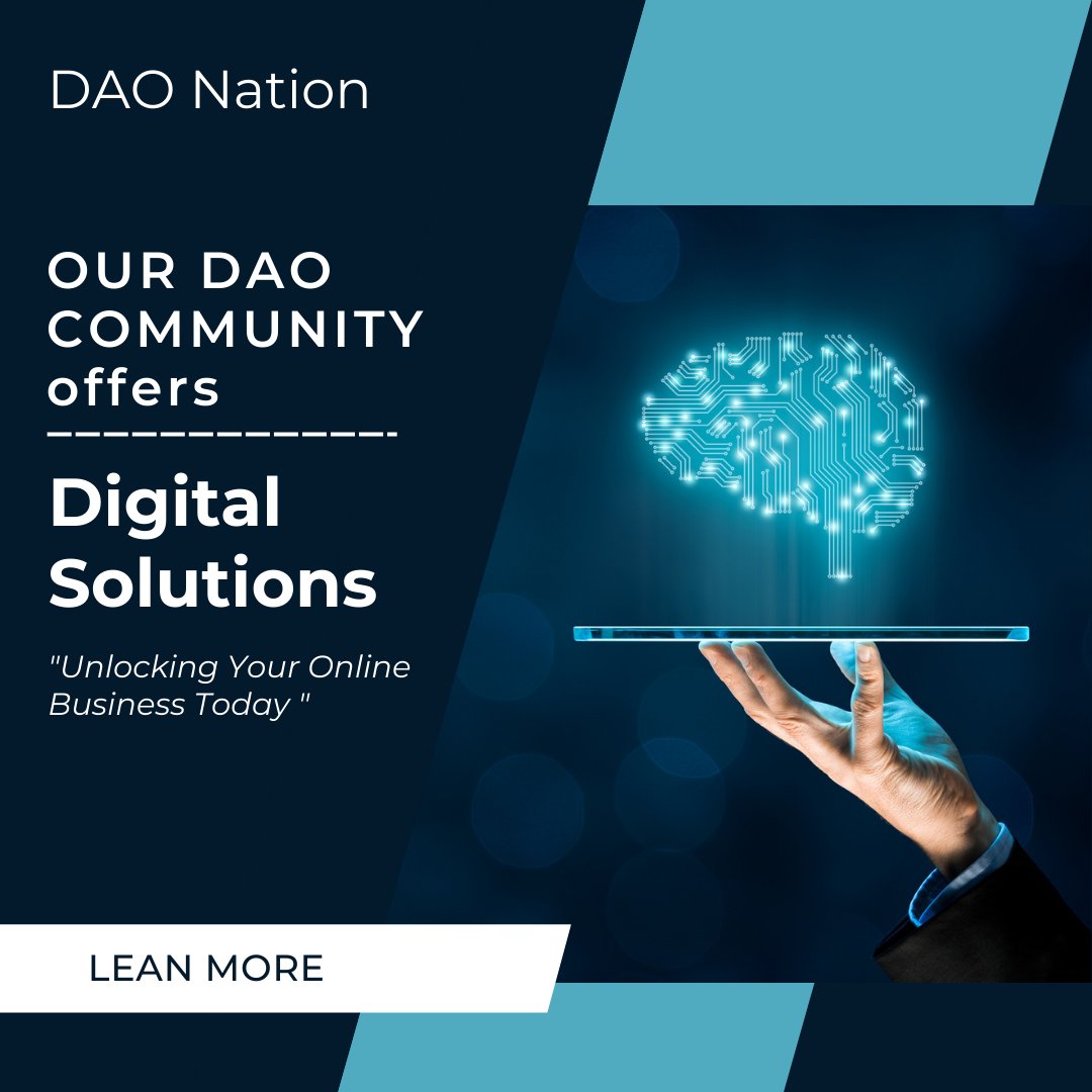 DAO community organizations bring together like-minded people to achieve economic freedom, we understand the power of technology and how it can help you reach your goals.
.
.
#daonation #daocommunity #digitalservices #digitalsolutions #solutionsprovider #onlineservices