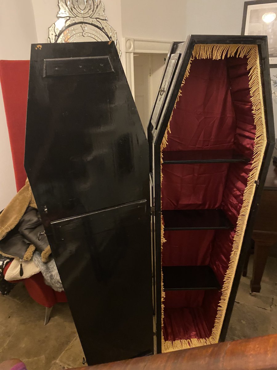 Look what arrived! It’s a book case in the shape of a coffin - #goth central!! Love it x (from a psychic shop closing down but never used!)