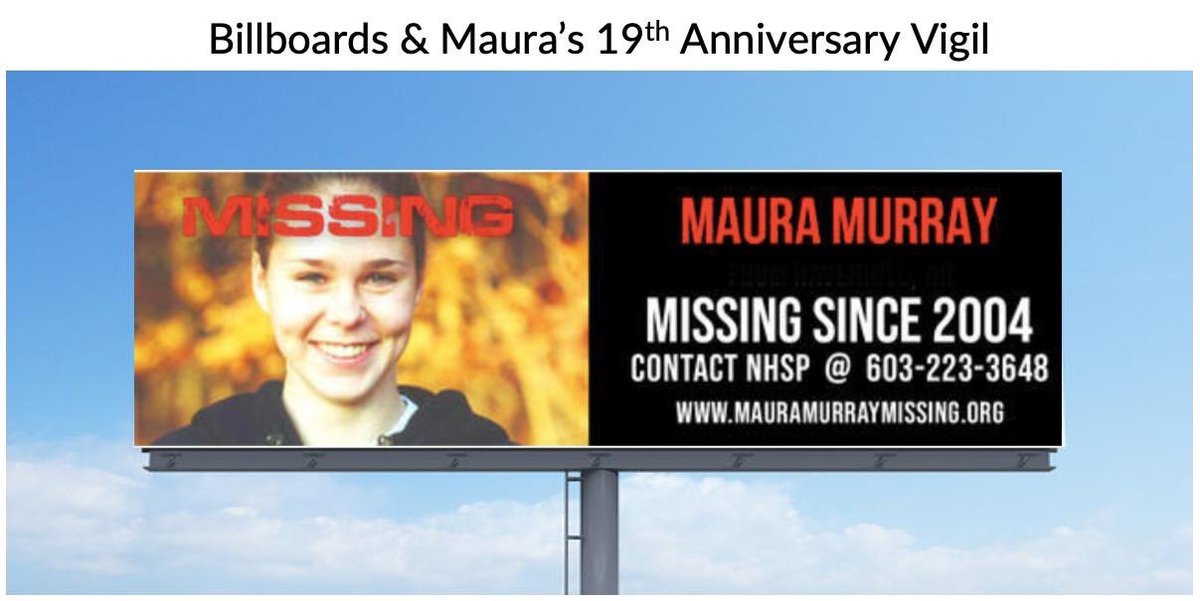 BLOG UPDATE: Billboards &amp; Maura’s 19th Anniversary Vigil.  We will never give up even when the road seems endless.  ‘We are coming for ya kid’ - Fred Murray #mauramurray #engagewithempathy - mauramurraymissing.org/1/post/2023/01…