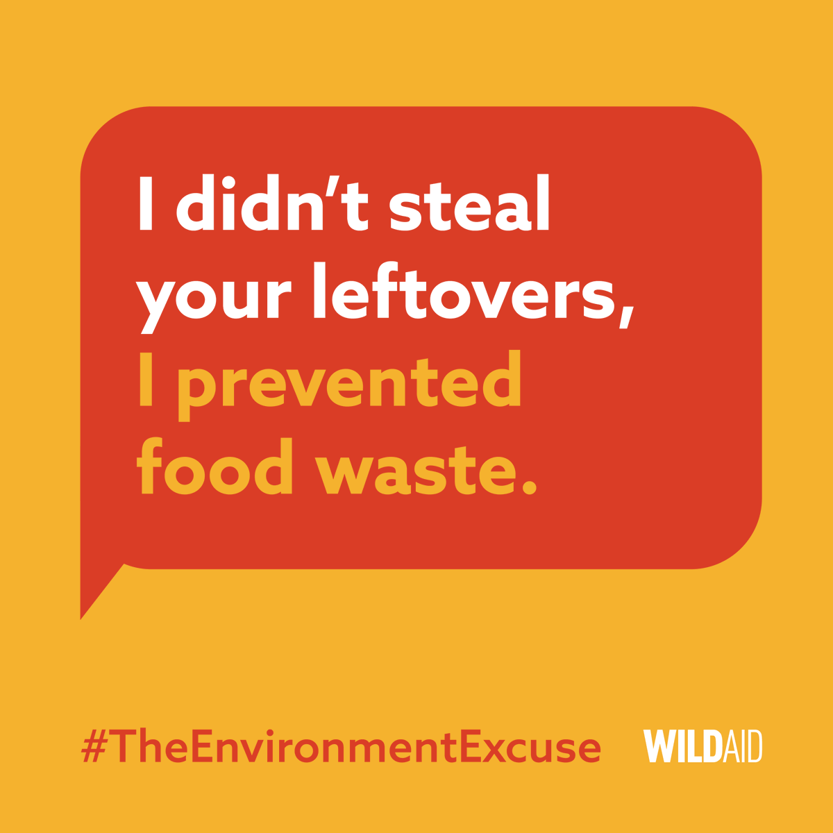 WildAid's tweet photo. The average American wastes 219 pounds of food a year. So, feel free to empty out the fridge—because there’s no better excuse than the environment.
For more ways to cut carbon, visit https://t.co/rQDjKKMVCc.
#TheEnvironmentExcuse #WildAidClimate #WildAid https://t.co/1ydz7IFKxM