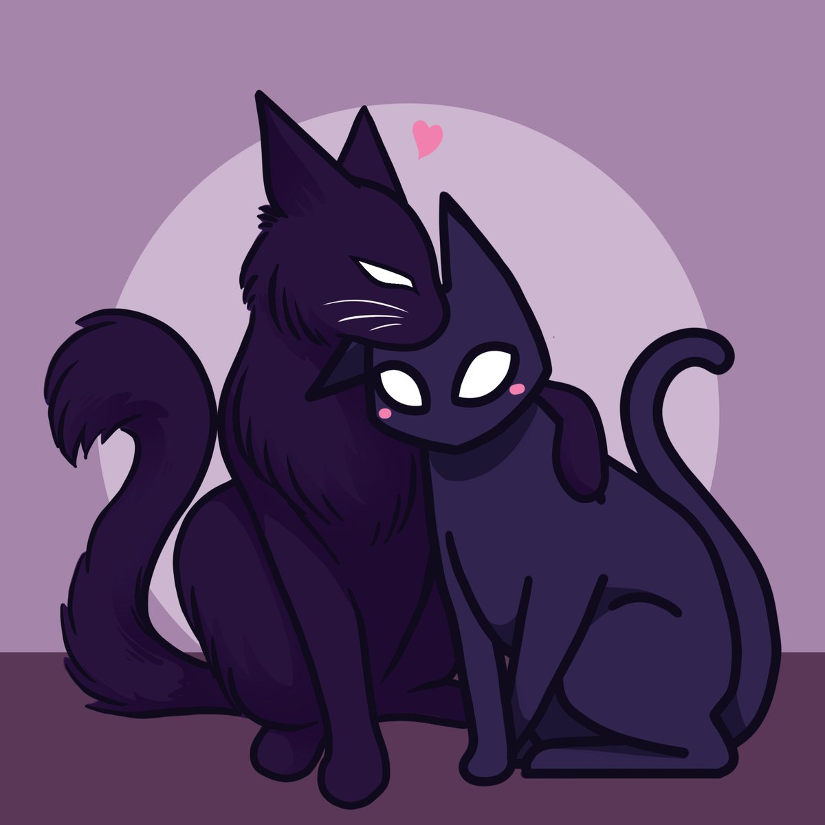 Moka Rafe The Demon Kitty & The Shadow Prince! 
This was collab between me and @kcpawz  after they painted their Shadow Prince and I shipped it with my own purple cat with white eyes
#catart #catartwork #cartooncat #purplecat #fantasycat #fantasycats #demoncat #couplegoals