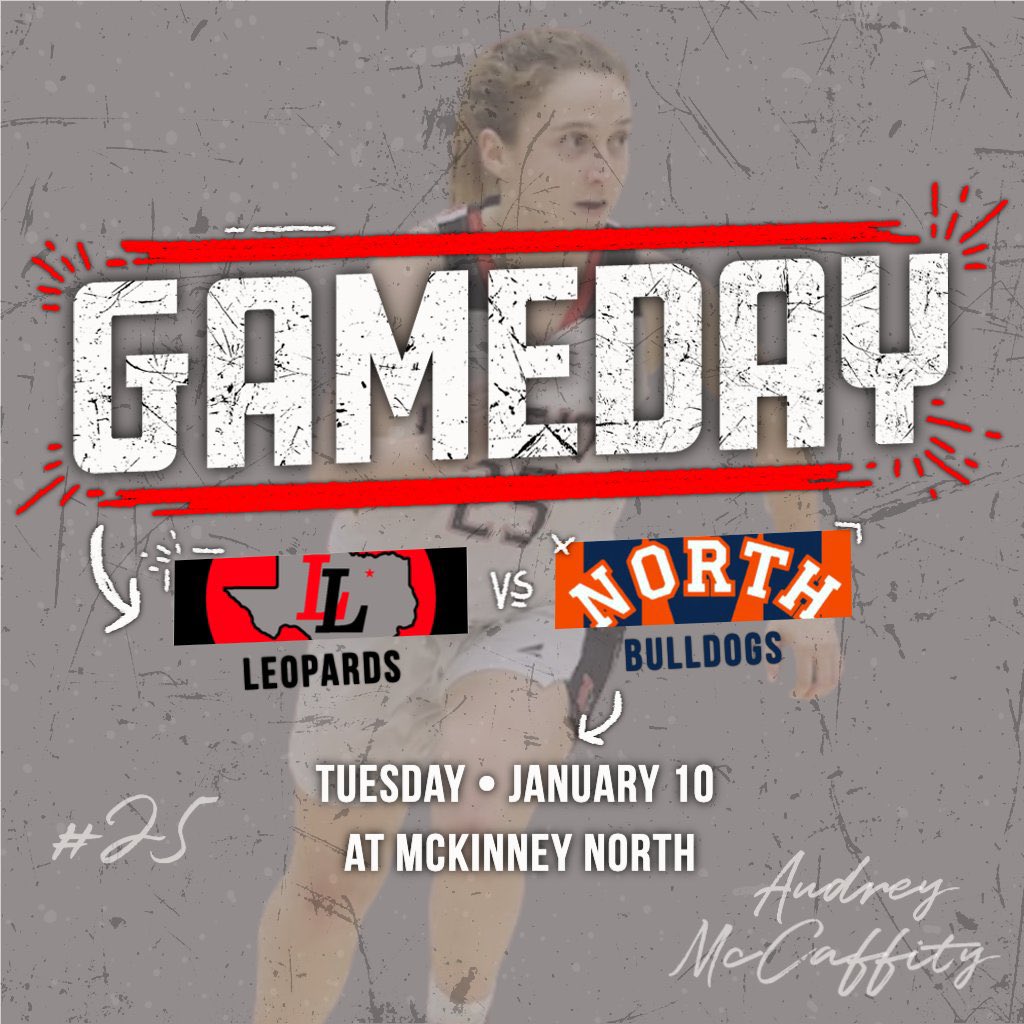 GAME DAY on the road!!🐆

Leopards take on district rival McKinney North Bulldogs tonight and we hope to see you there!

JV - 4:30 pm
V - 5:45 pm
F - 7:00 pm

#GID