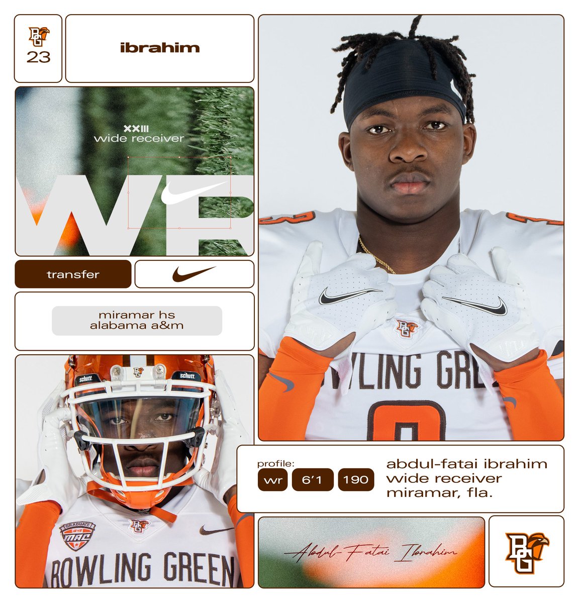 𝗜𝘁 𝗜𝘀 𝗢𝗳𝗳𝗶𝗰𝗶𝗮𝗹 ✅

FLA ➡️ OH

We officially welcome Abdul-Fatai Ibrahim (<a href="/_85Abdul/">Abdul®</a>) to the BGSU family 👏

The Alabama A&amp;M transfer comes to BGSU with 163 career receptions, 2,488 career receiving yards and 22 career touchdowns 😤

📰bit.ly/3W5jseB