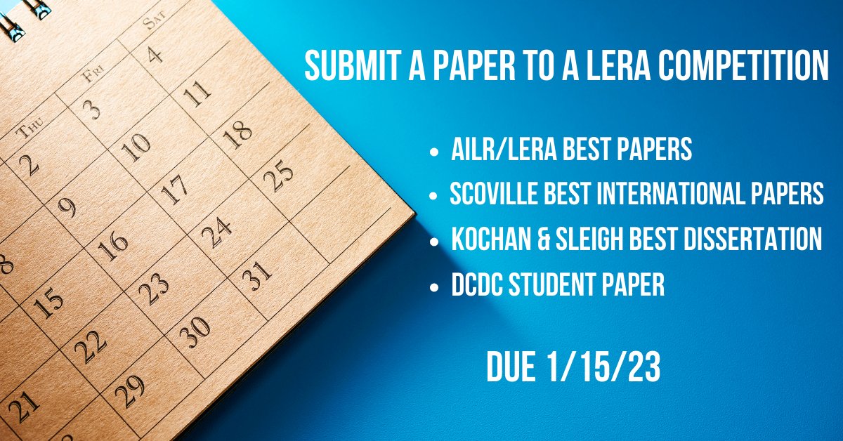 Image for the Tweet beginning: Submit a paper to a LERA