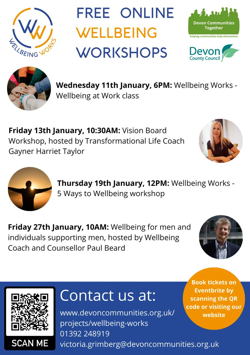 DevComsTogether's tweet photo. Our next workshop will be about maintaining wellbeing at work, tomorrow at 6PM. Then on Friday 13th, we have Gayner Harriet Taylor's workshop on making vision boards to transform your life. 

Find out more on our Eventbrite: https://t.co/U89gXtYqBp  

#wellbeingworks #workshop https://t.co/ehRn6ktSci