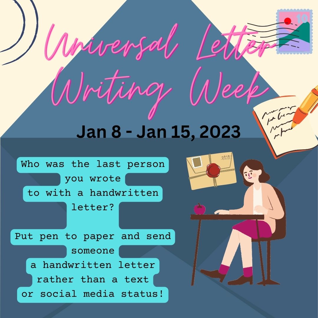 LRCBathColl's tweet photo. We're celebrating 'Universal Letter Writing Week! Do you have a favourite pen? When was the last time you wrote and sent a handwritten letter? Surprise someone by writing to them rather than posting on social media!
#universalletterwritingweek
@BathCollege https://t.co/LTcBoHOxlB