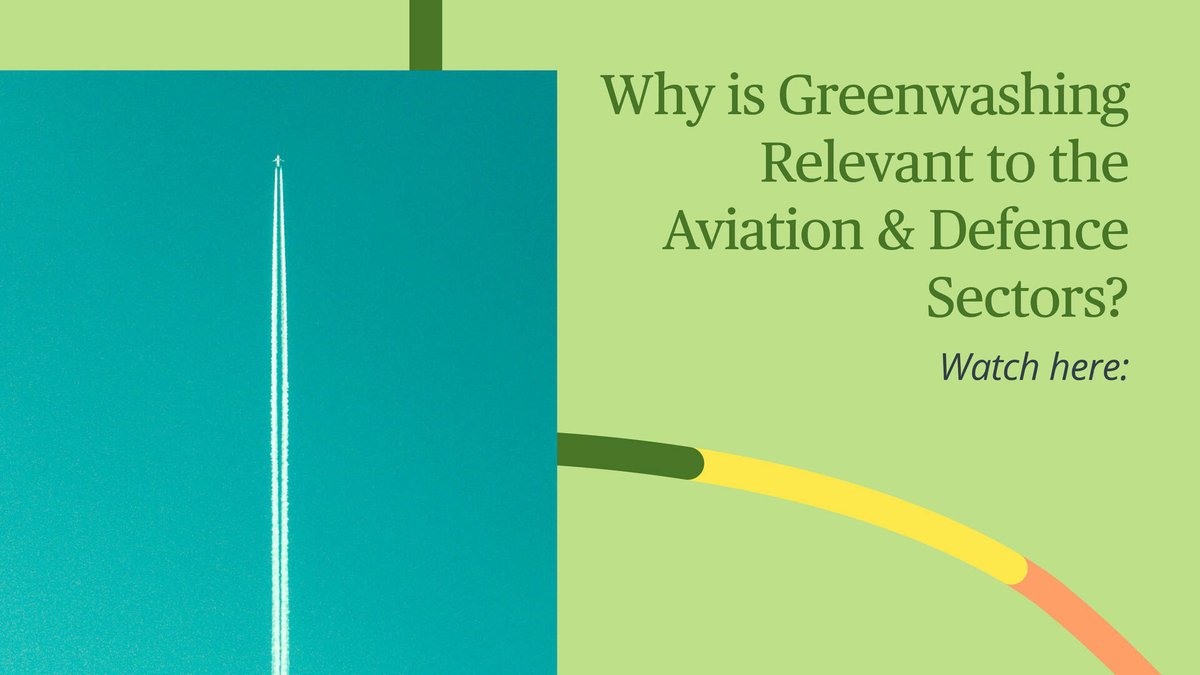 Why is #greenwashing relevant to the aviation &amp; defence sectors? In this video, Constantin Eikel discusses what aviation and defence companies could be doing more of when it comes to greenwashing. Click here to watch: 2bird.ly/3Gp6e6V