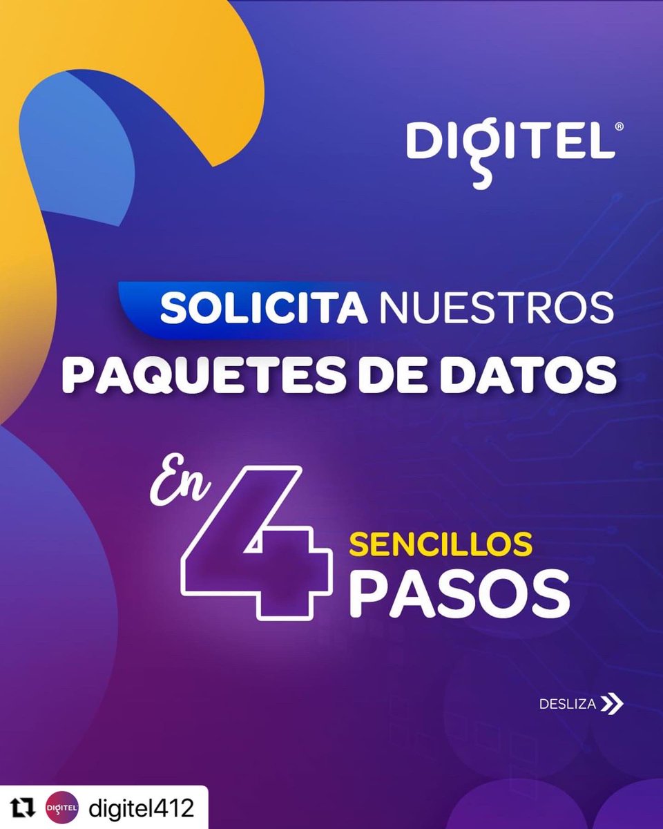 TVFANB's tweet photo. #Digitel412
¿Deseas adquirir nuestros Paquetes de Datos? 🤔
Hoy te enseñamos cómo hacerlo en 4 sencillos pasos.
Conoce más información sobre nuestros productos y servicios en nuestra página web.
#Digitel #Digital #PaquetesDeDatos #Conexión #Gigas #Datos https://t.co/k2GTX7wME9