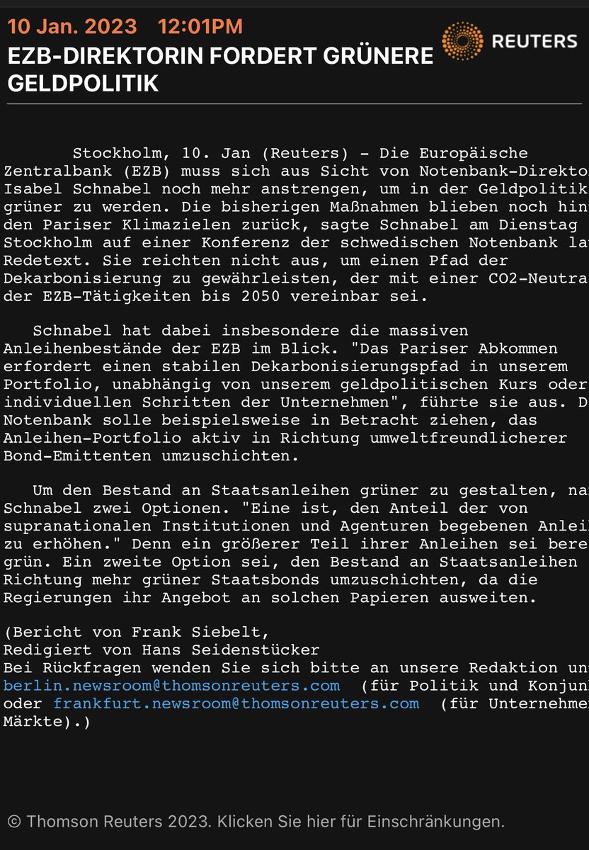 #Inflation geht durchs Dach und die größte Sorge der #EZB ist, dass die Geldpolitik noch „grüner“ werden muss.

#Dax im Minus.