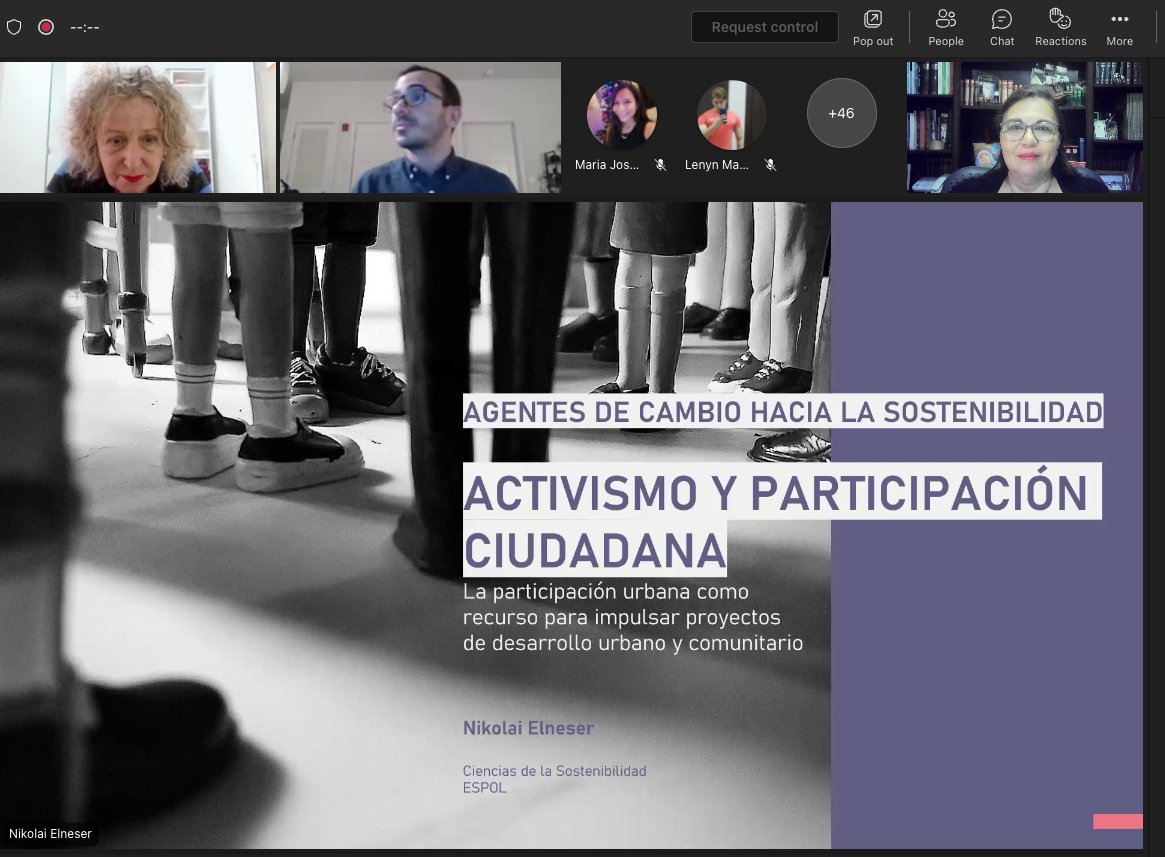 Hoy en nuestro curso de sostenibilidad invitamos al Urbanista Nikolai Elneser, Coordinador de Impacto Comunitario en Neighborhood Nexus, Atlanta, EEUU y co-editor y fundador de Transecto Urbanismo. @ESPOLsostenible @grinconp @fimcmespol @negro475 #ODS11