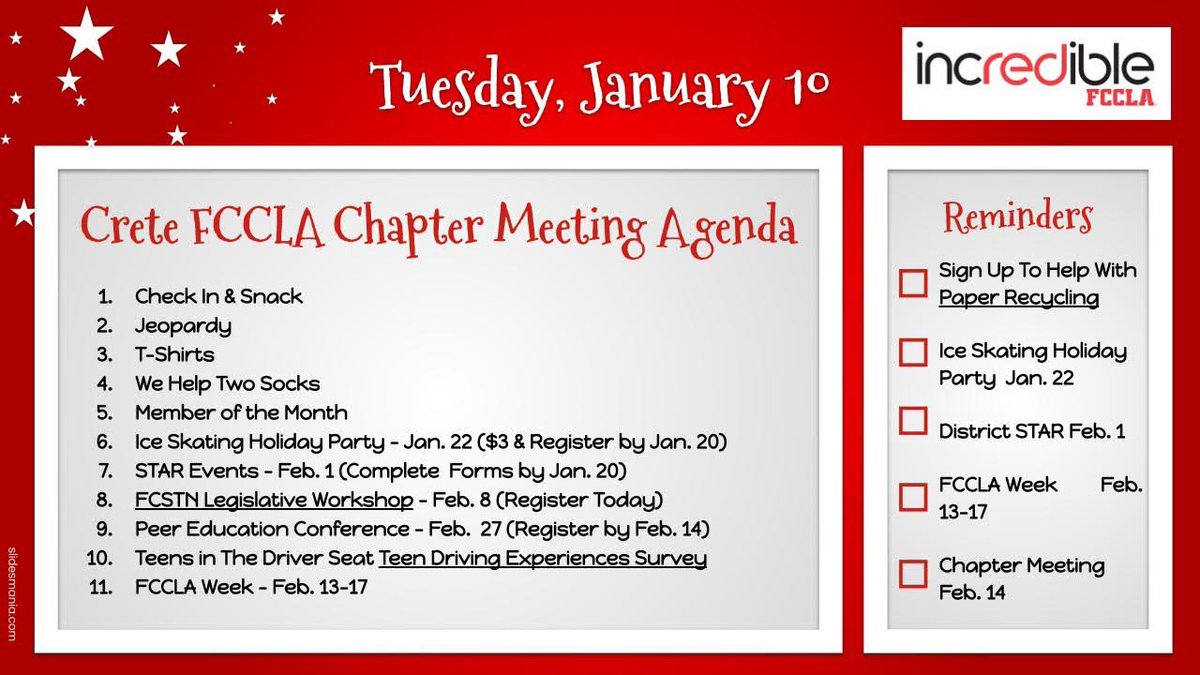 Don’t forget to attend our chapter meeting today! Please bring your computer or phone to take a survey.