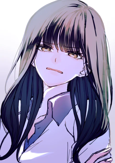 やな顔する女の子らくがき 