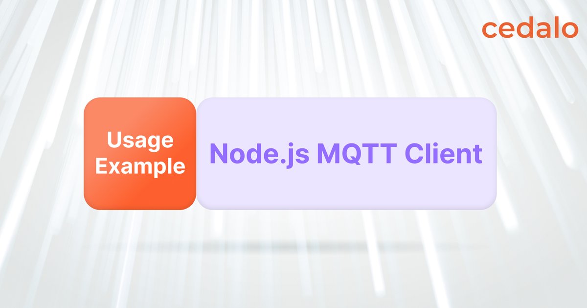 cedalo_com's tweet photo. Thinking of using node.js with MQTT? 

We show you how to do that with our comprehensive guide. Learn how to use both technologies together. 

We also provided a #NodeJS and #MQTT example to use in your applications. --> https://t.co/Pixqz5IWCe https://t.co/0BQA3b5wUM