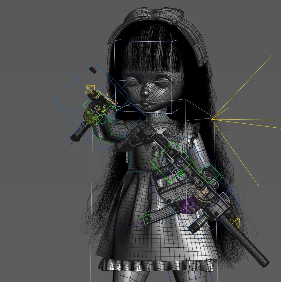 dolltator's tweet image. 新アニメもうす製作中: 拳銃に切り替える!
New Animation WIP: Fast Pistol Swap!
新動畫製作中：主副武器快速切換!

#WIP #3DCG #AnimationTest #b3d #3dsMax #indiedev #戦術少女 #武装ドール