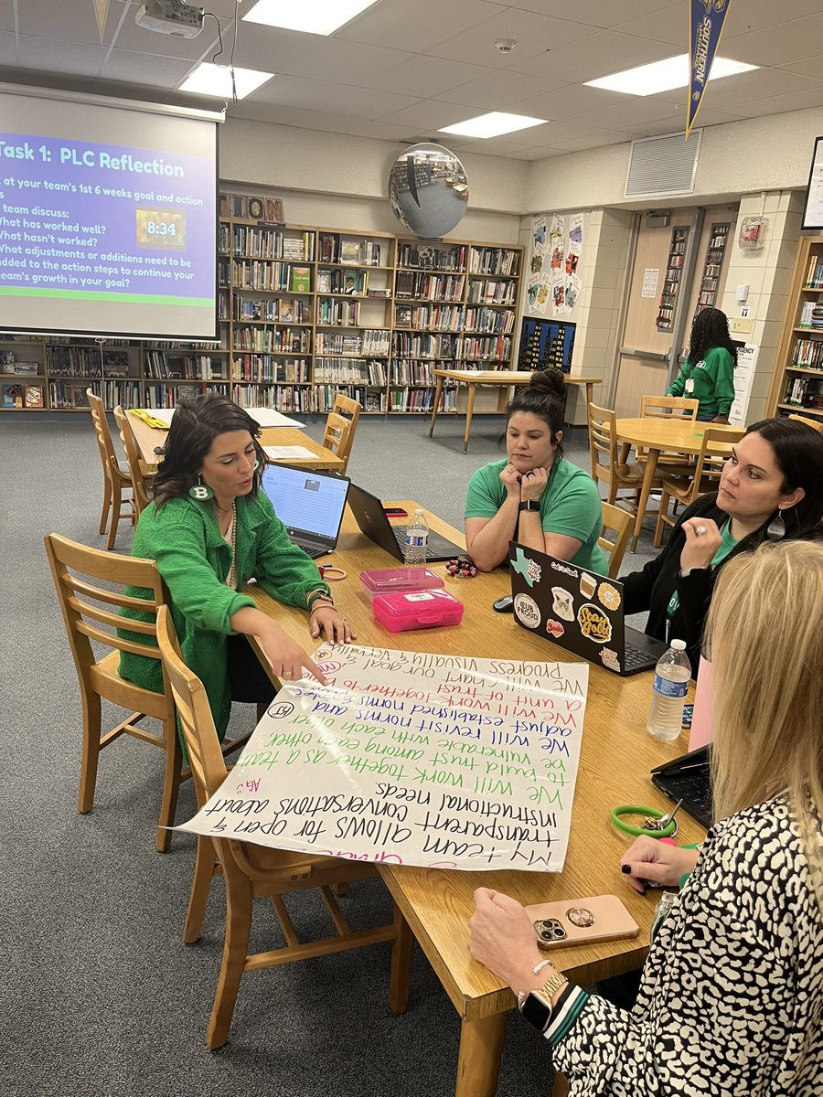 MsSeilheimer's tweet photo. These amazing teachers are true models of a growth mindset as they reflected on and adjusted their team’s PLC goals and action steps from first semester. Growth is always a win!! @mjwatts912 @kmlopez713 @stlucia03 @BrenhamISD https://t.co/HJ6tQ0FRf8