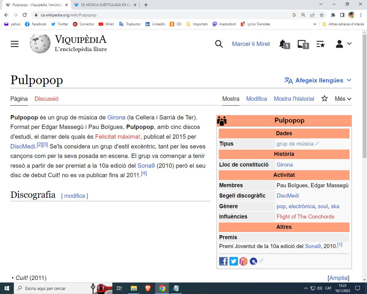 <a href="/ElsPulpoPop/">P U L P O P O P</a> bon dia companys, he agregat els vostres noms a la viquipèdia, no hi eren ca.wikipedia.org/wiki/Pulpopop