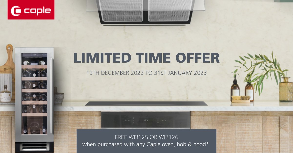Keep your red, white or sparkling wine perfectly chilled with our free wine cooler offer this January when you purchase any Caple oven, hob and hood. 🍾 To find out more, book an appointment to speak to a member of staff- fal.cn/3uZtI