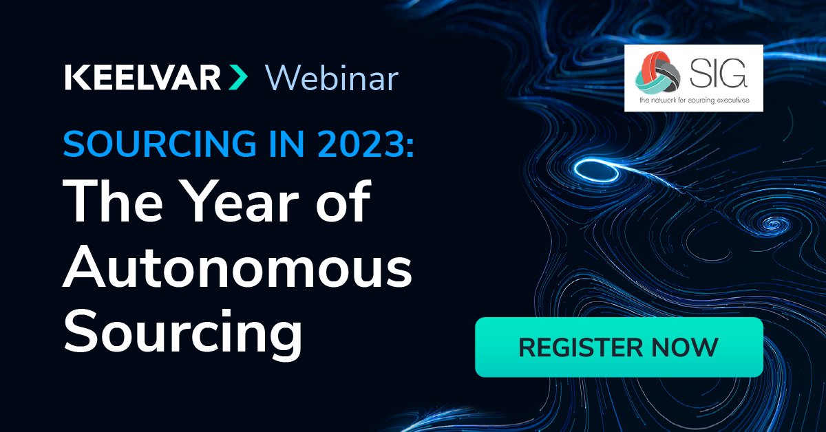 keelvar's tweet image. ⏱️🗓️ 1 week to go! Register today for Keelvar&apos;s Sourcing in 2023 webinar with @SIGinsights on January 17th ➡️ go.sig.org/year-of-autono…

#keelvar #webinar #sourcingoptimization #autonomoussourcing