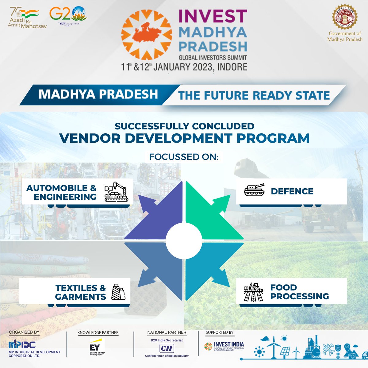 MPIDC's tweet image. An Opportunity for Industrialists to Connect with the Stakeholders for Mutual Growth

#InvestMPGIS2023
#AatmanirbharMadhyaPradesh
#InvestMP
#InvestIndia
#FutureReadyMadhyaPradesh