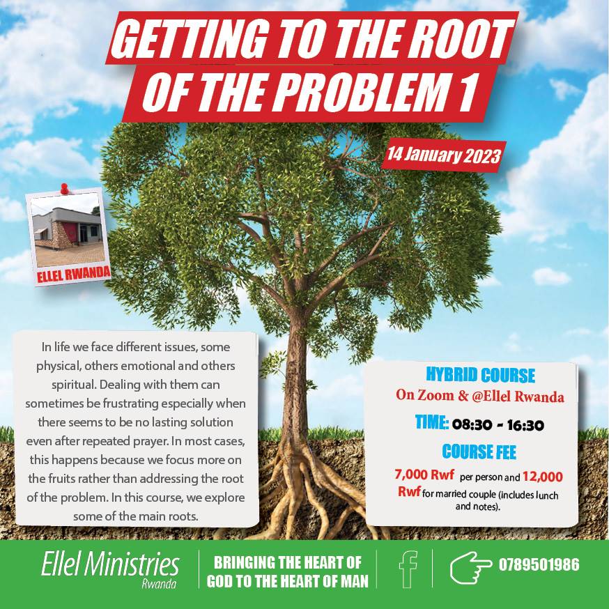 Shalom,  

We are delighted to invite you to a one day course on Getting To The Root of the Problem, Part I; taking place on Saturday, 14 January 2023

Please register using the link below:

docs.google.com/forms/d/e/1FAI…

Many Blessings, 
Ellel Rwanda Office