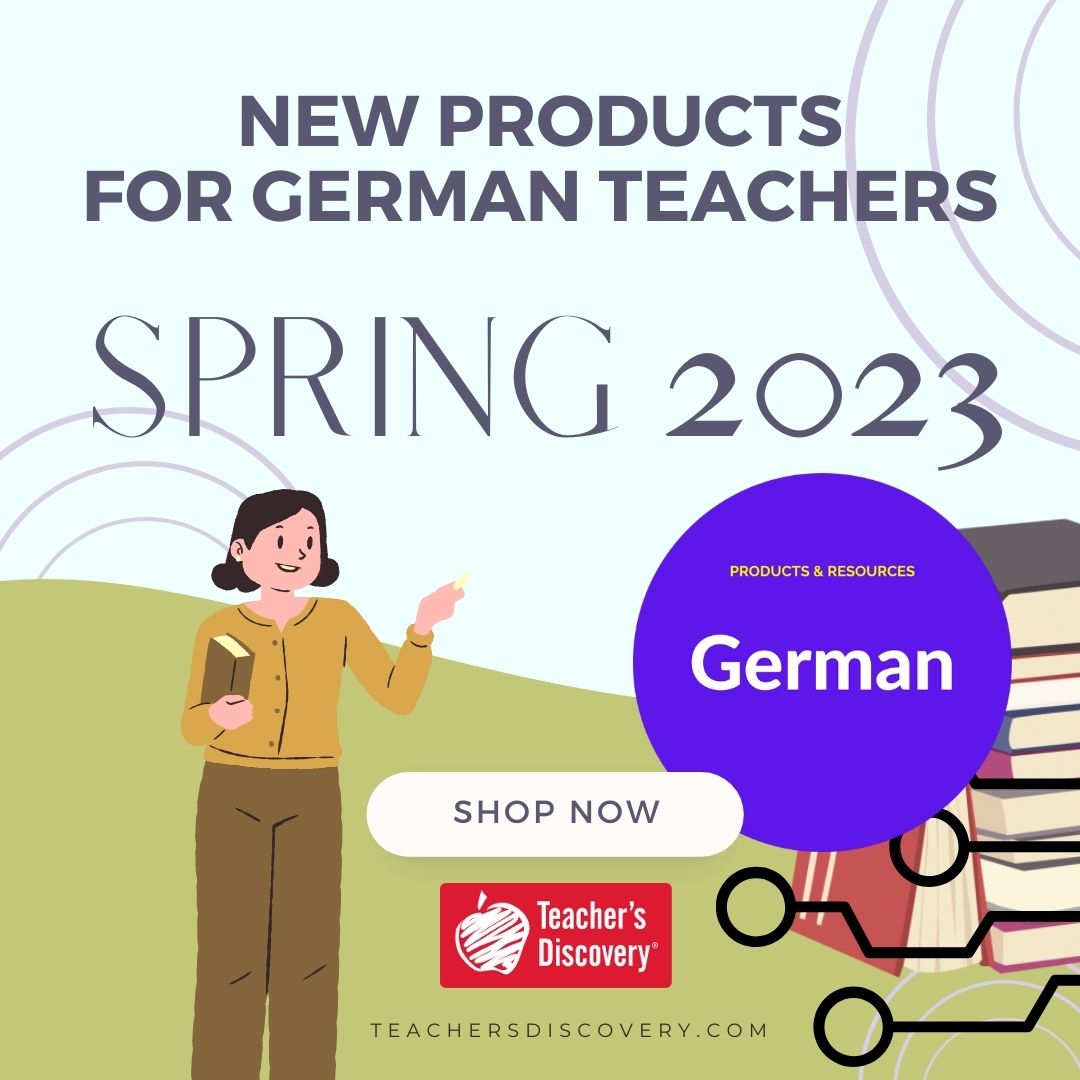NEW 2023 PRODUCTS FOR GERMAN TEACHERS!  ow.ly/FmvF50M5Sah

#germanteacher #germanteachers #german #germanclassroom #teachgerman #learngerman #germanbooks #germanreaders #germanclass #new