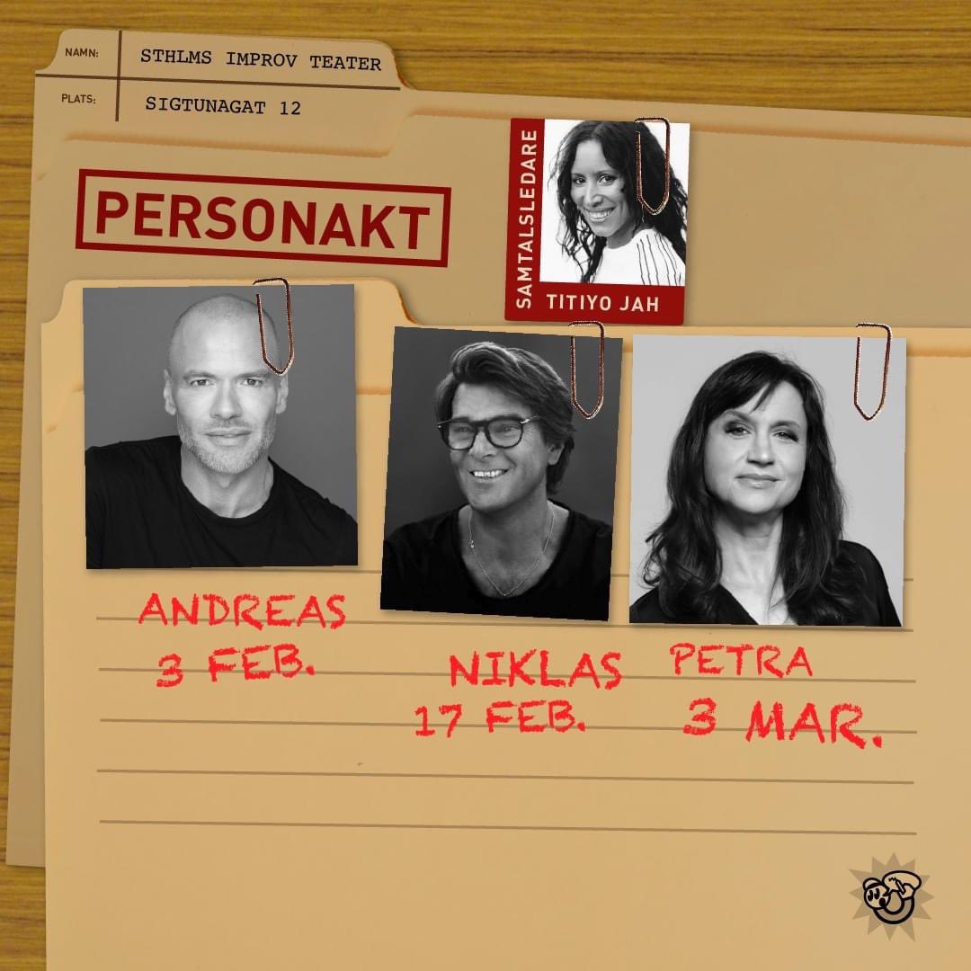 Höstens succéföreställning Personakt fortsätter under våren. Nu finns det biljetter till dessa tre supergäster! Välkomna!
Boka biljetter:
nortic.se/dagny/show/170…