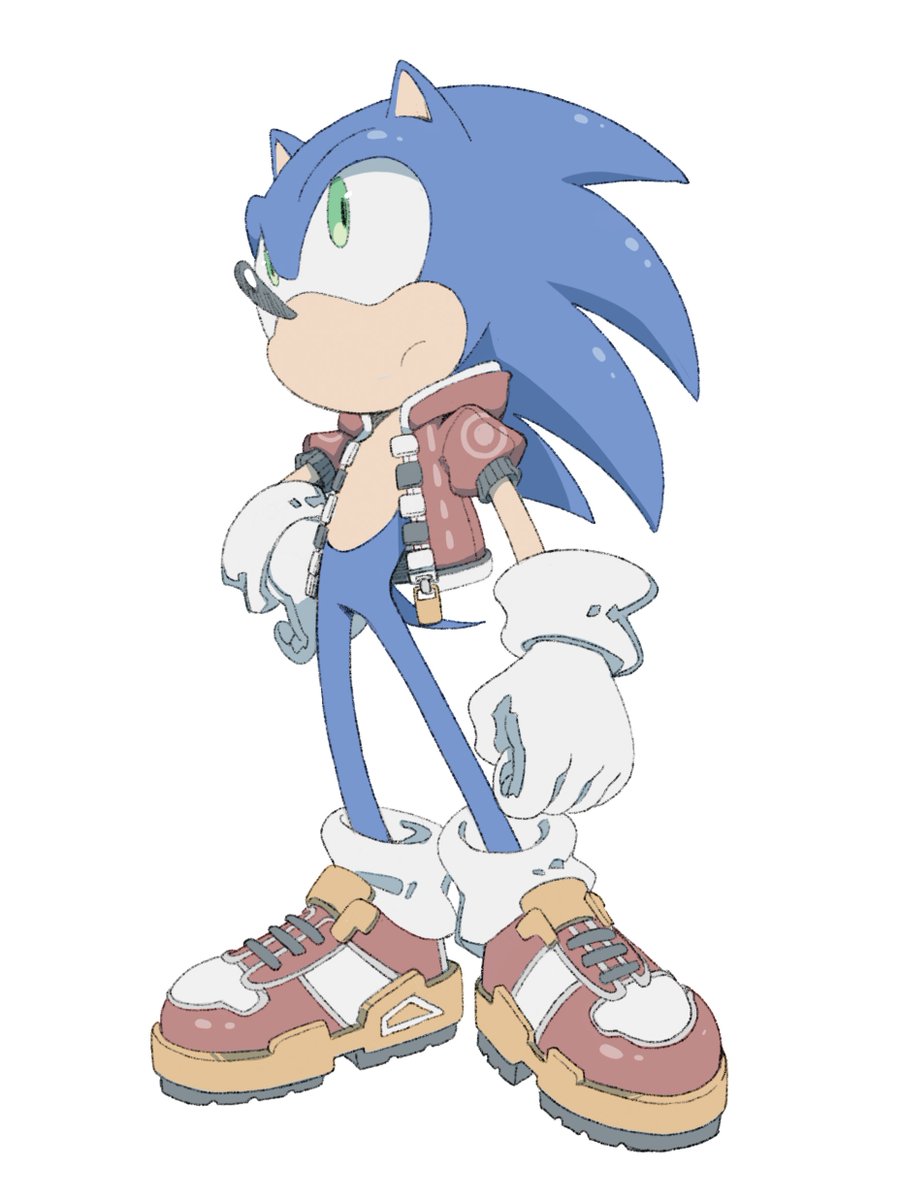 sonic the hedgehog 1boy solo male focus gloves green eyes white gloves furry male  illustration images