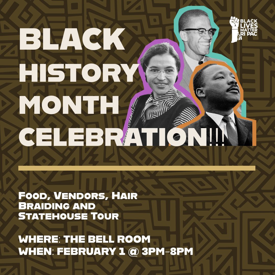 Join us on Wednesday, February 1st to #CelebrateBlackHistory at your #RhodeIsland State House
#BlackHistoryMonth