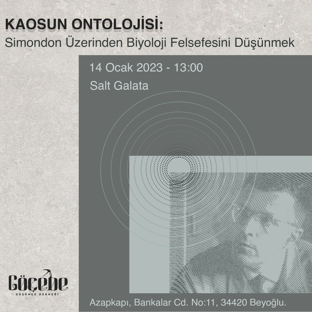 gocebedusunce's tweet photo. 14 Ocak'ta @SALT_Online Galata'da, bilişsel bilimler ve biyoloji felsefesini kesiştiren güncel konulara odaklanarak Gilbert Simondon'un trans-disipliner düşüncesinin ve kavramsal mirasının izini süreceğiz. Detaylı bilgi ve başvuru için: https://t.co/TXqU5n6A3J https://t.co/mOvxBvTNSZ