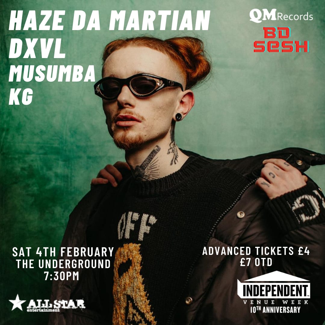 Don't miss our first gig of the year. Saturday 4th February @Underground_BFD @HazeDaMartian is headlining the show. Line up includes @MusumbaOfficial Get tickets below: qmrecords.com/events #qmrecords #Bradford